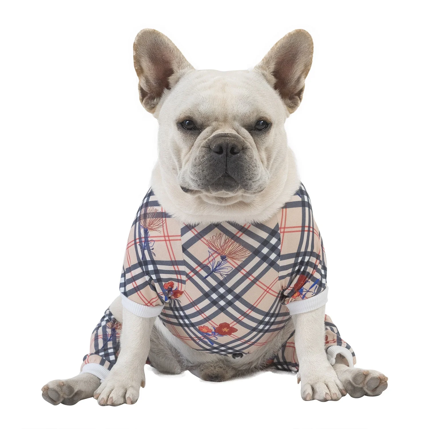 CuteBone Wholesale Fashion Dog Clothes Soft Gingham Custom Pet Pajamas for Dogs