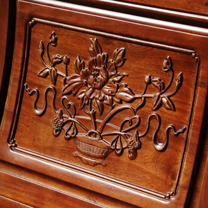 Real wood sofa mortise tenon structure carved flowers camphor wood sitting room sofa tea table sitting room furniture set
