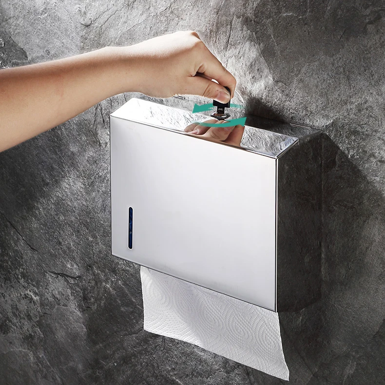 Satin Matte black Luxury Toilet Washroom wall mounted stainless steel bulk commercial paper towel dispensers with large capacity