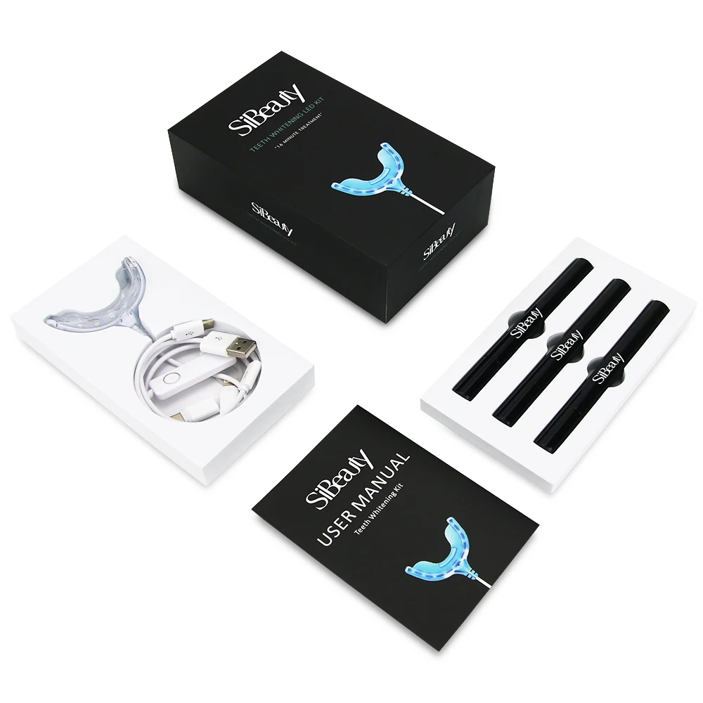 
SiBeauty Teeth Whitening Gel 35% Effective Whitening Home Use Smart Phone Teeth Whitening Light Kit Private Label 