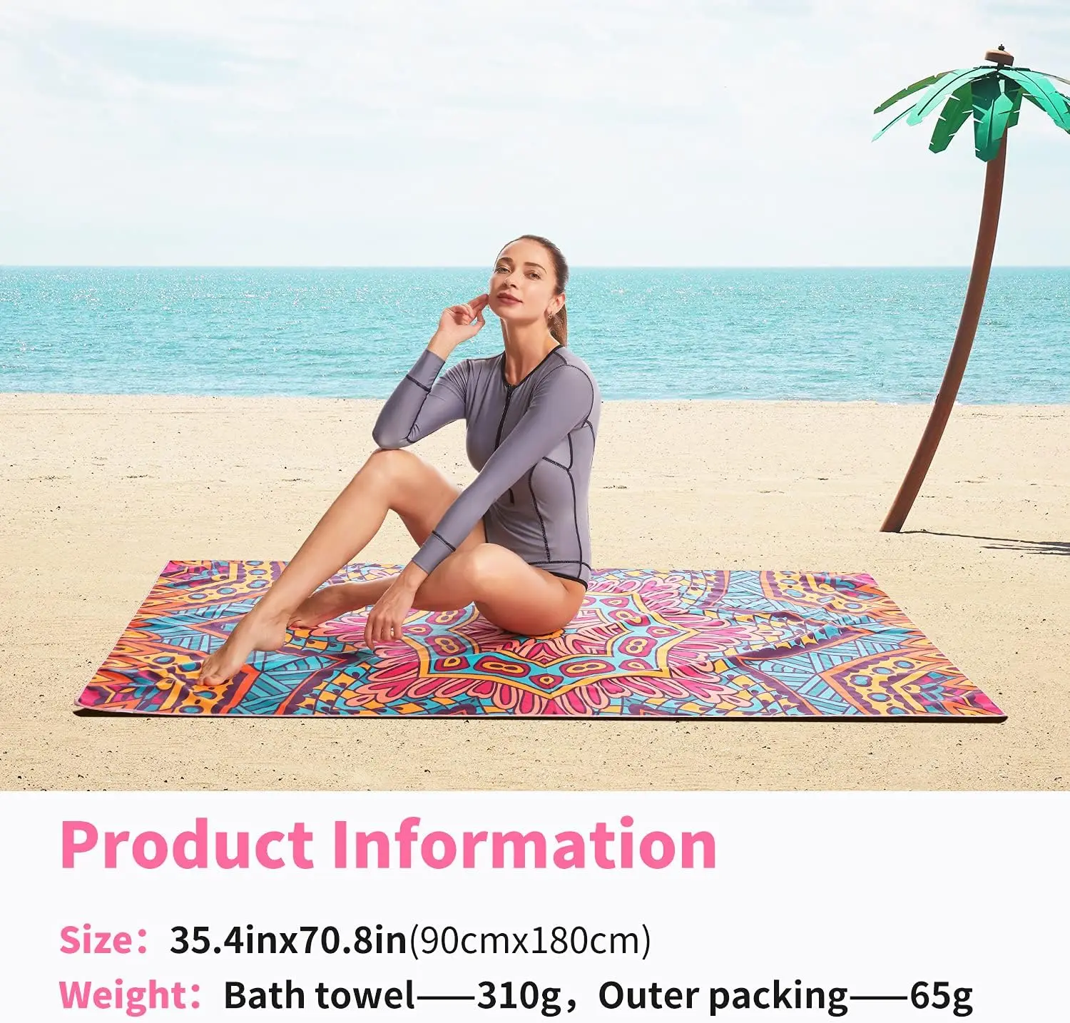 Custom Quick Dry Microfiber Waffle Beach Towel Sand Free Swimming Beach Towel