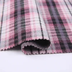 TR 370gsm heavyweight brushed sueded woven plain dye uniform school check pattern fabric for coat or dress