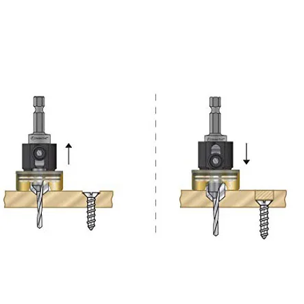 Drill Bits Set 55225 55228 55229 Carbide Tipped Countersink with No Burning and No Marring Adjustable Depth Stop Drill Bits Kit
