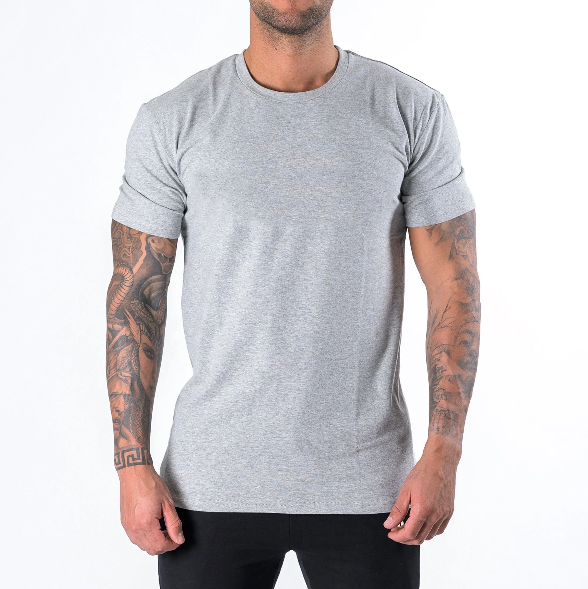 dongguan apparel tshirts blank custom men fit fitness sports bulk cotton plain t shirts