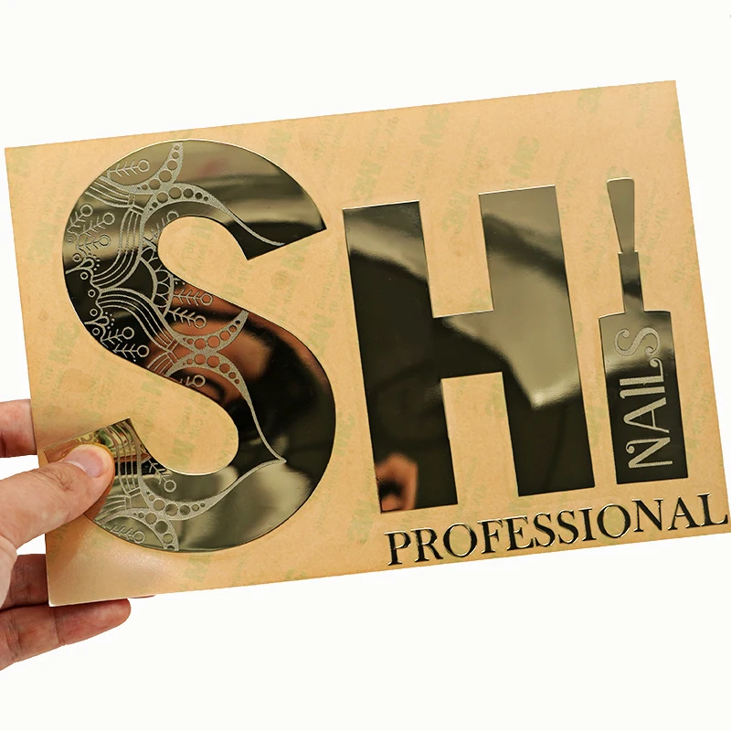 Custom clear gold foil heat gold transfer electroforming metal nickel 3D sticker label logo uv decal vinyl transfer sticker
