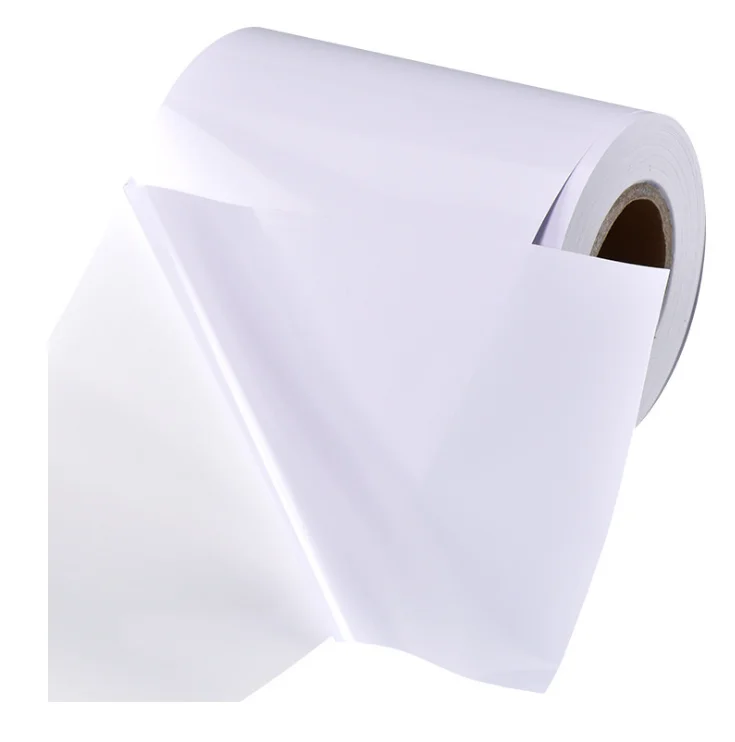China Manufacturer Self-Adhesive Coated Semi Gloss Paper Jumbo Roll for Barcode Label Sticker