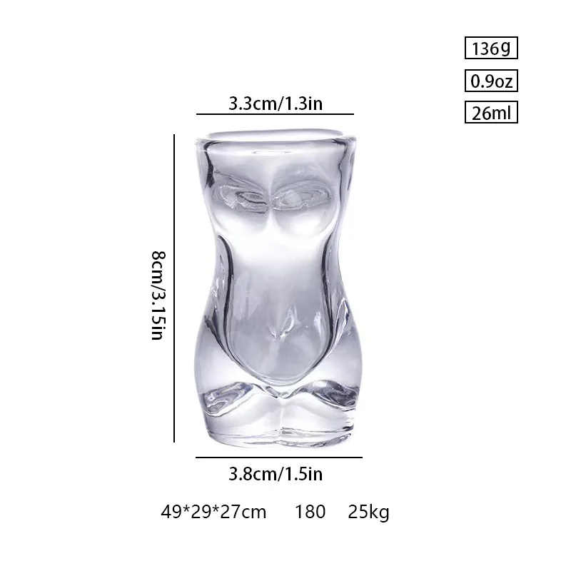 Wholesale Stocked Creative Custom Logo  lead free Body Shape souvenir fancy sexy bikini shot Glass