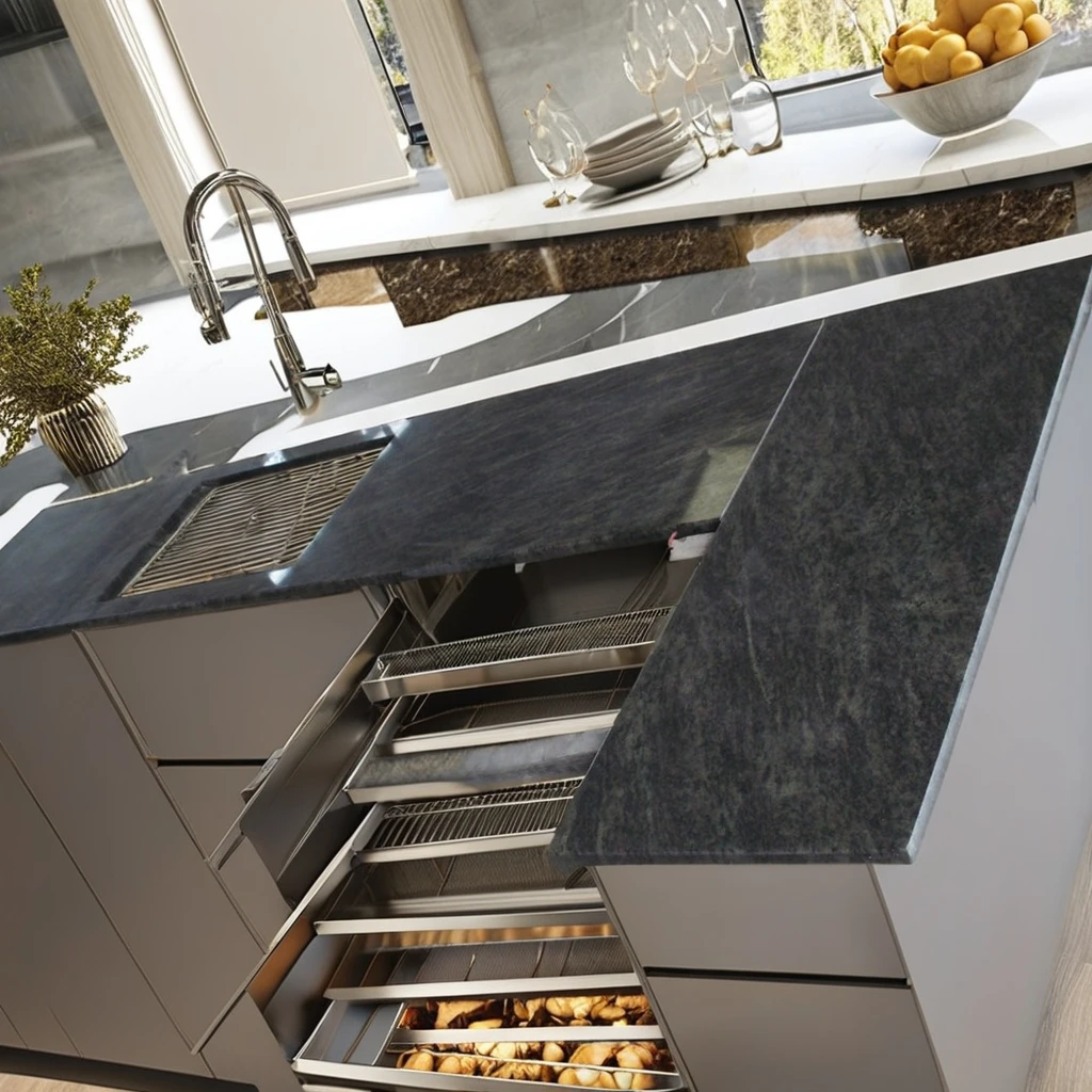 Prefabricated  Imperial Tropical green granite countertops