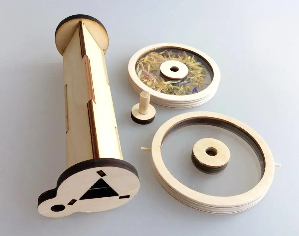 New fashion design magical wooden kaleidoscope custom kaleidoscope wooden mini kaleidoscope toy for children
