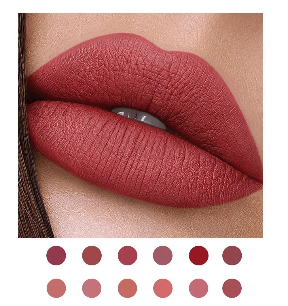 HANDAIYAN Multiple Colors Matte, Long-Lasting Wear Non-Stick Cup Not Fade Waterproof liquid lipstick thin tube Lip Gloss