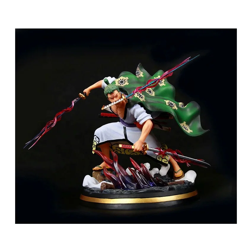 One Piece Statue Series of Sauron and Country of Sauron Kimono Sauron Three Swords Statue Boxed Model Action Figure Toys