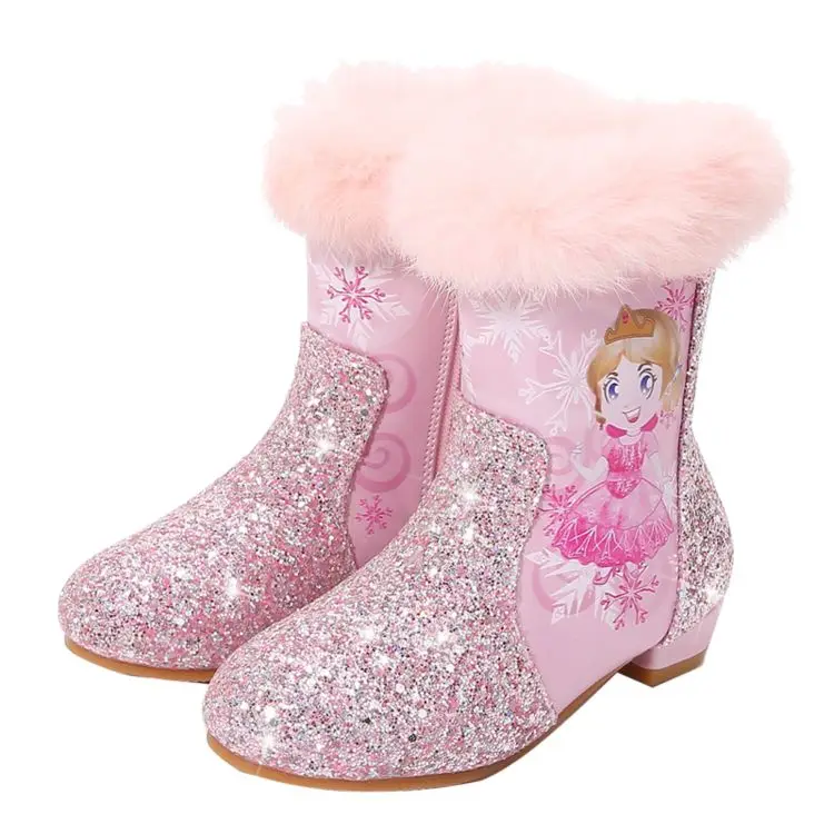 Short Thermal Sequin Comfortable Snow Boots Suitable For Indoor And Outdoor