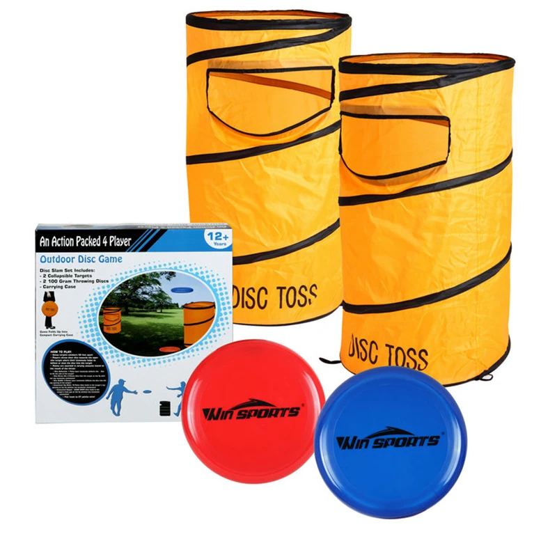 Flying Disc Toss Dunk Game Set  Includes 2 Targets and 2 Frisbees Mesh Carrying Case Included Great for  Backyard and BBQ