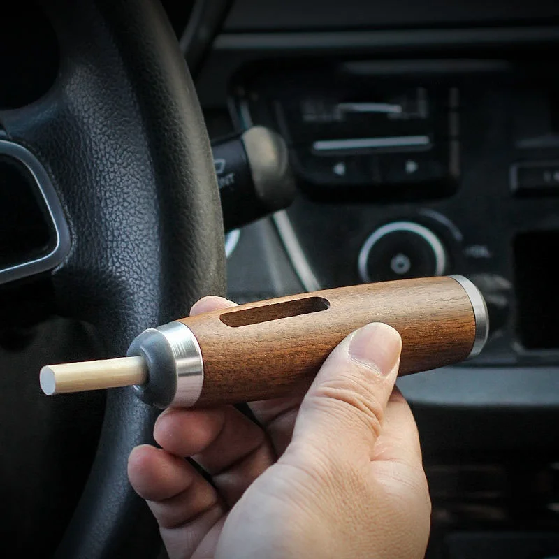 FIREEGG High Quality Smoking walnut Cigarette Cover Without Dropping Soot portable Handheld Ashtray for car
