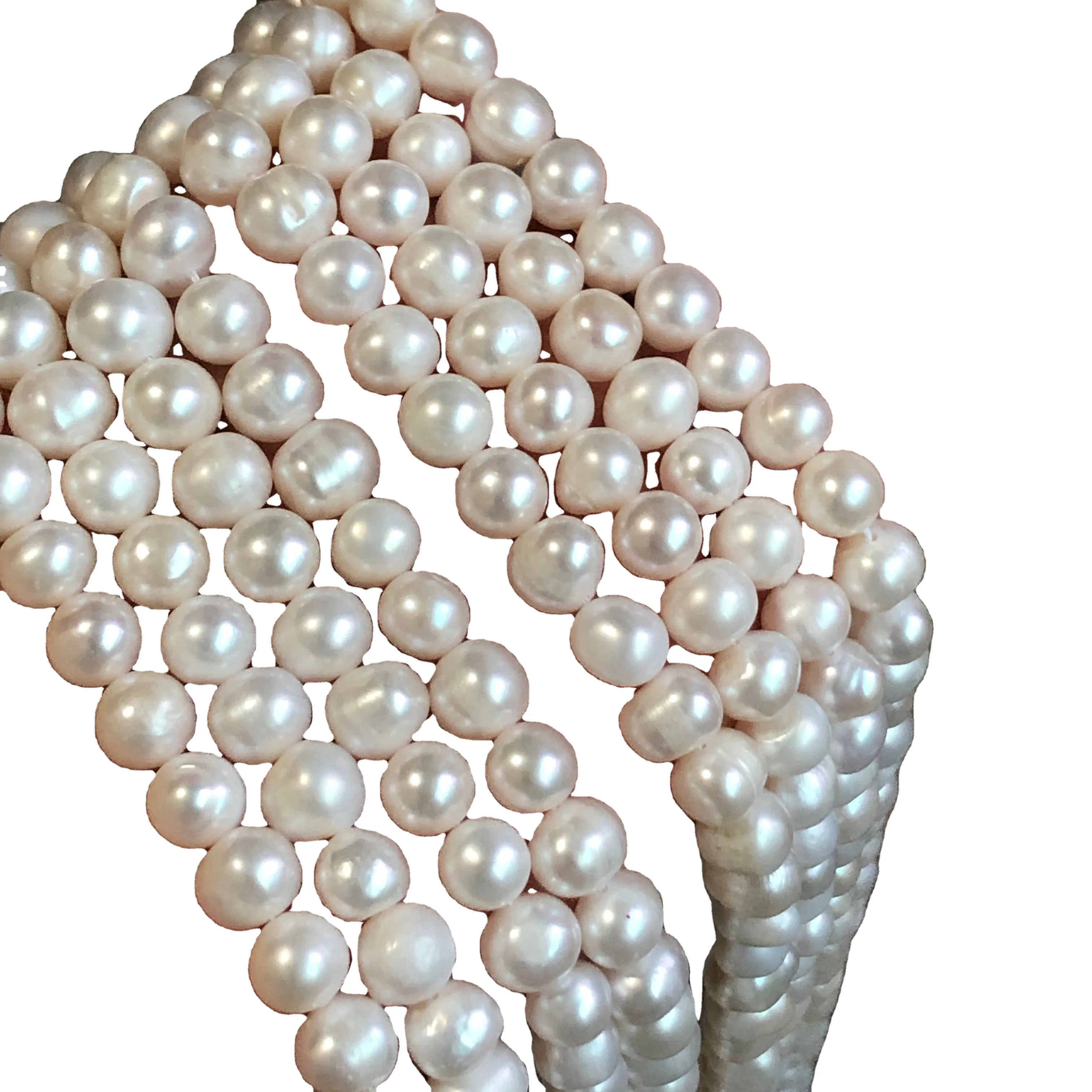 8-9mm near round pearl necklace loose pearl natural freshwater pearl necklace bead semi-finished product manufacturers wholesale