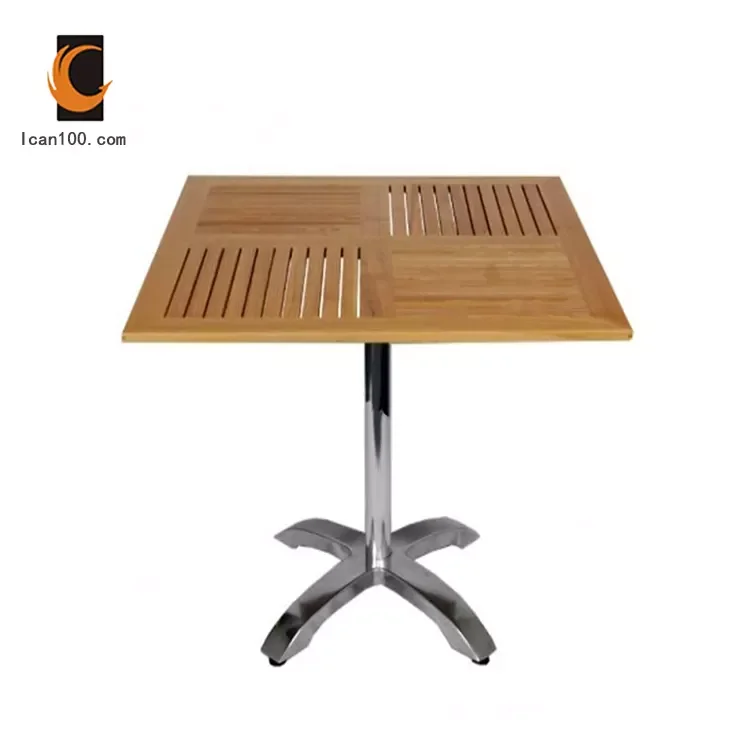 OEM Outdoor Garden Table Bistro Hotel Restaurant Furniture Solid Wood Top Coffee Table