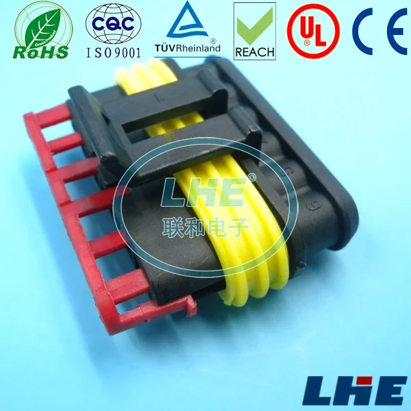 6090-1021 Delphi 5 Pin Female Connector Free Adapter Automotive Greenway 3 Pin Electric Male Female Connectors 898 Nylon 20000