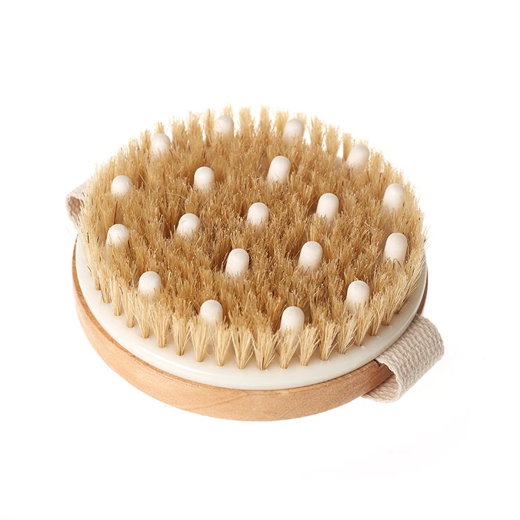 hot selling degradable cleansing refillable wooden bamboo handle nylon bath body cleaning brush