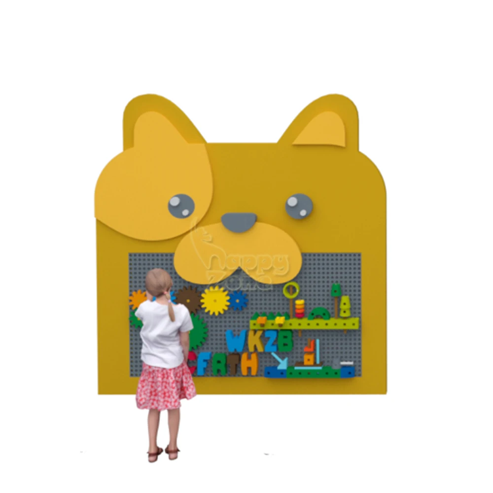 Customized Creative Educational Interactive Wooden Domino Play Puzzles Wall mounted DIY Wall Play Panels