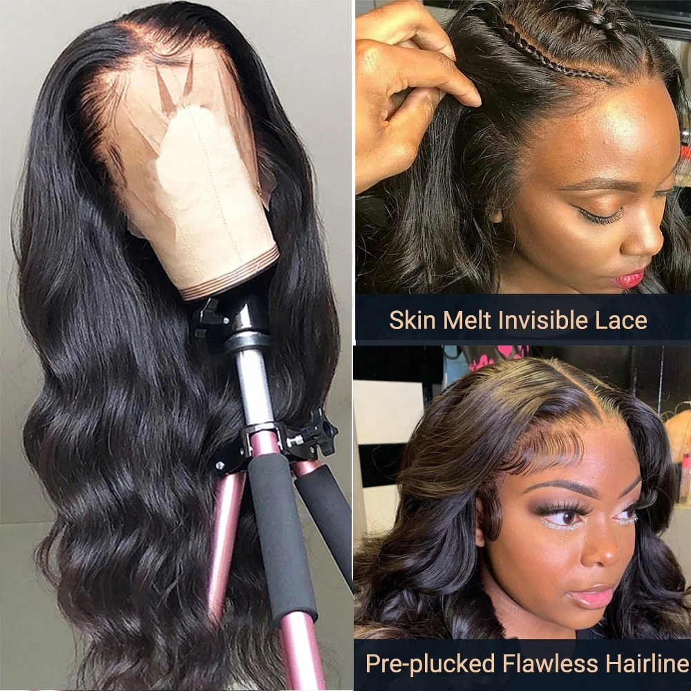 Glueless HD Wigs Human Hair Hd Lace Wigs Virgin Cuticle Aligned Body Wave Lace Front Wig for Black Indian Women Small Long