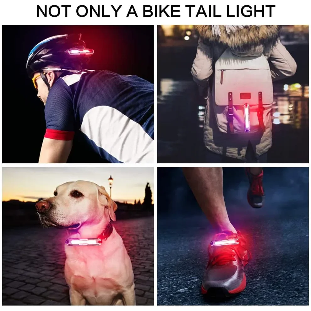 Howlighitng 3 Color Red Blue Bike Taillight Rear Light Waterproof USB Charge  Night Riding Bicycle Led Tail Lights