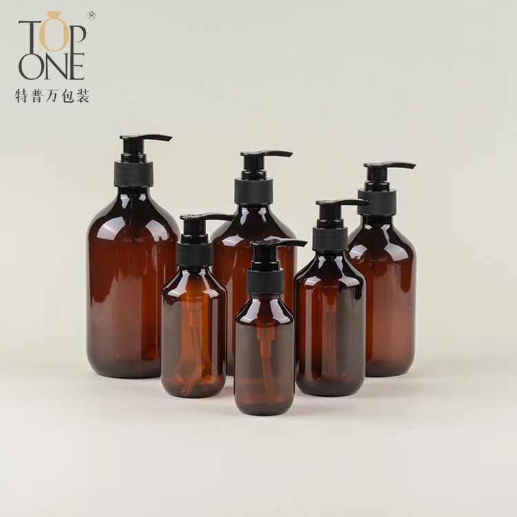
Guaranteed Quality Unique PET 500ml Shampoo Amber Bottle 100ml With Pump 