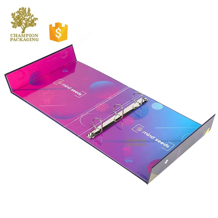 Rigid cardboard hard file folder cover 1 inch D ring binder A4 custom printing 3 ring binder