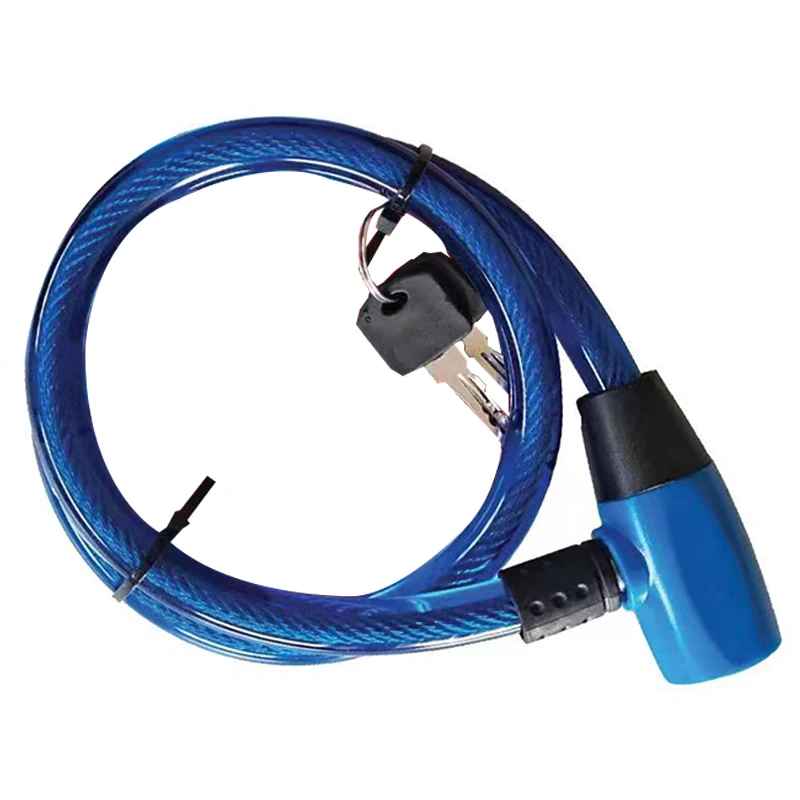 2023 Factory production low price direct sale bicycle key lock Cost-effective stock bicycle steel cable lock stock direct sale