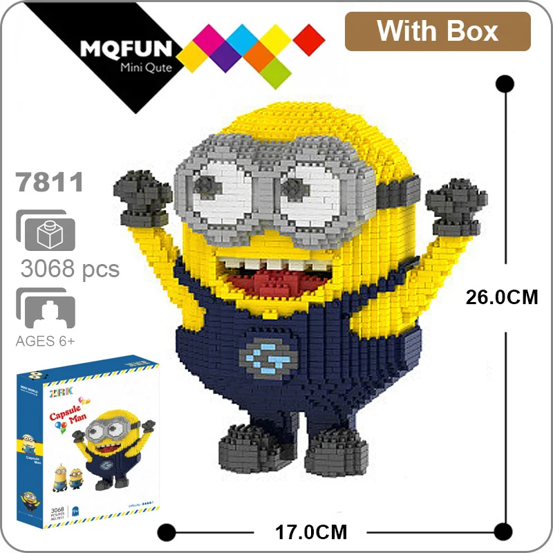ZRK Funny cartoon image micro diamond building block Capsule man Stuart Tim Jerry Bob figures assembly bricks toys for kids gift