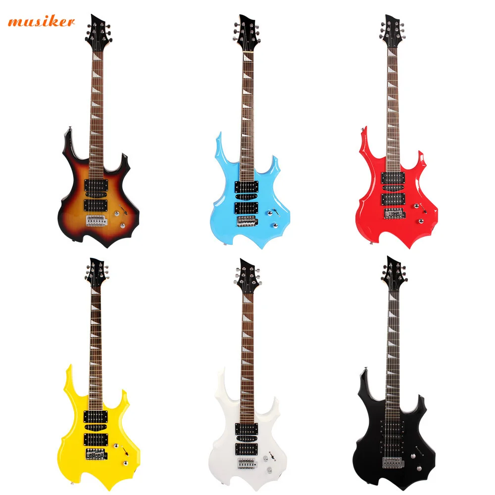 
High Quality Wholesale Custom OEM for sale low price Alien Flame professional 6 strings electric basss guitar 