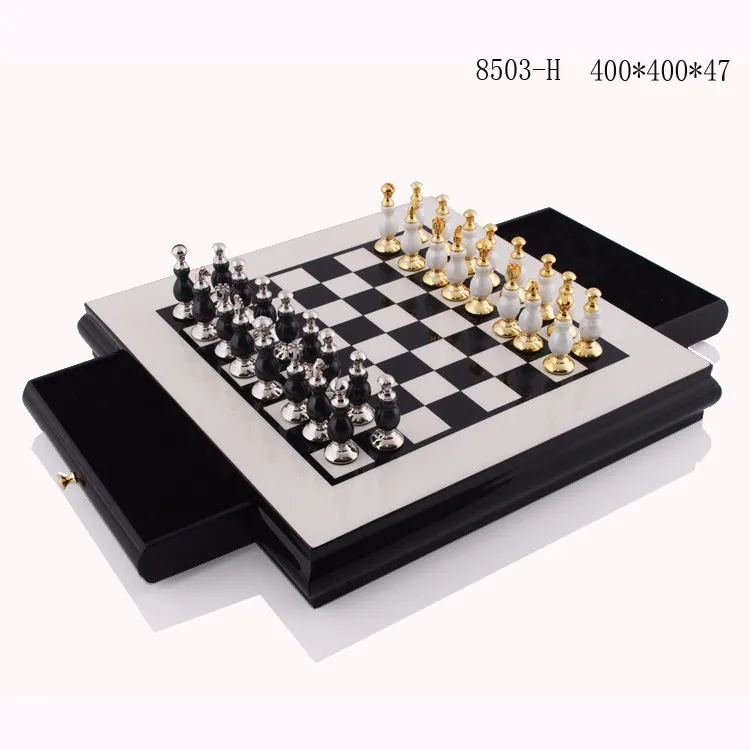 Luxury top rated chess board wood with chess for home decoration chessboard