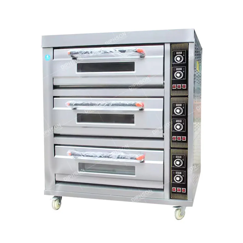 Commercial 3 decks 6 trays bakery ovens baking oven for bread pizza cake on sale