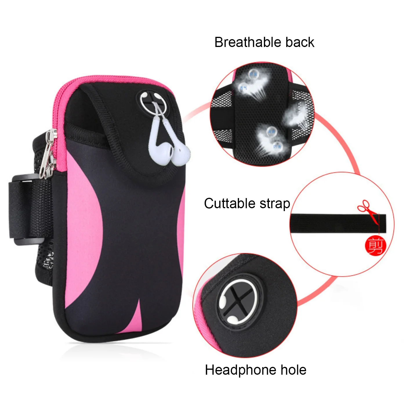 Custom Logo 6 inches Smartphone Arm Bag Outdoor Sports Multifunctional Armband Waterproof Running Sports Fitness Mobile Arm Bag