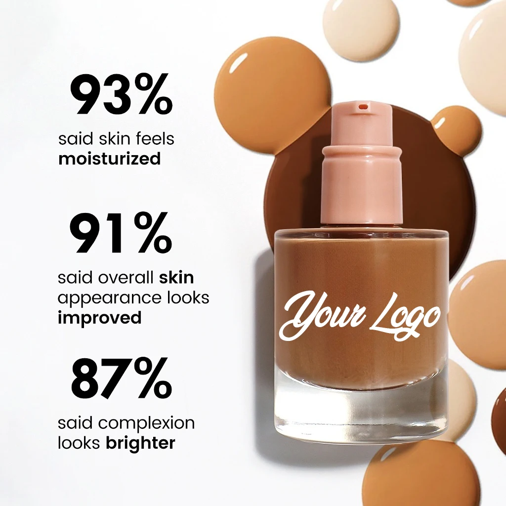 dark Color Full Coverage Private Label Waterproof Natural Makeup Liquid Foundation