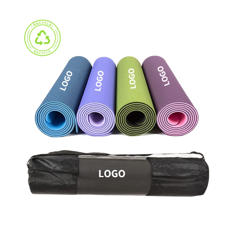 2024 New Thick LOGO Custom Design ECO Friendly TPE Yoga Mat Logo