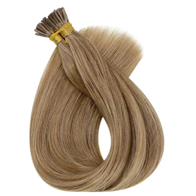 Highest quality Raw Cuticle Aligned hair Double Drawn I Tip Human Hair Extension Keratin