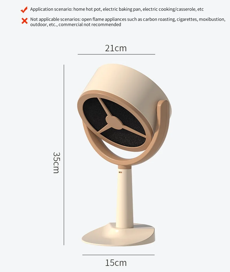 Portable Range Hood Fan for Cooking with 2 Speeds Detachable Filters Desktop for Kitchen Household Restaurant Mini Exhaust Fan