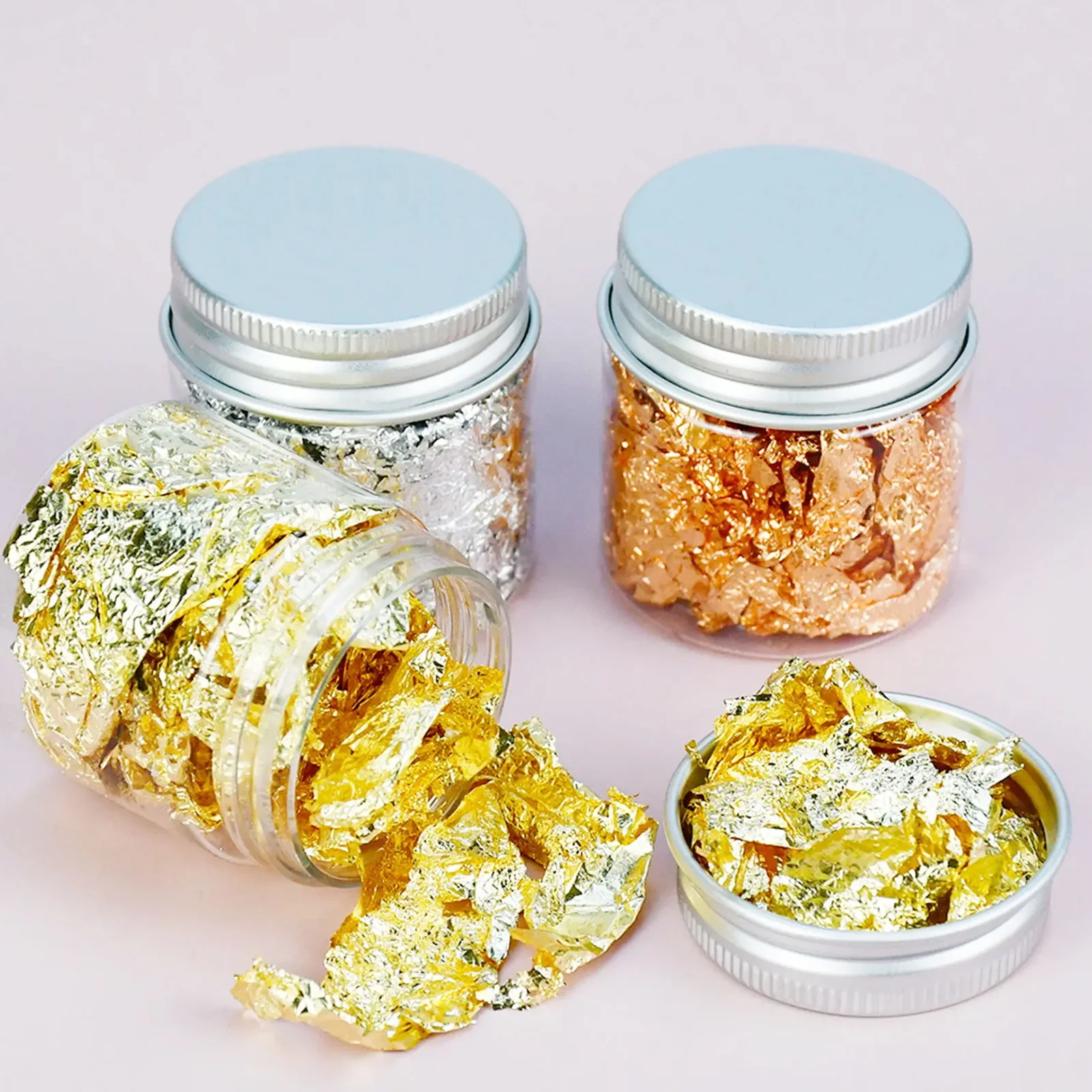 Wholesale 24K Edible Gold Leaf Flakes Sliver Copper Leaf Gold Flakes For Nail