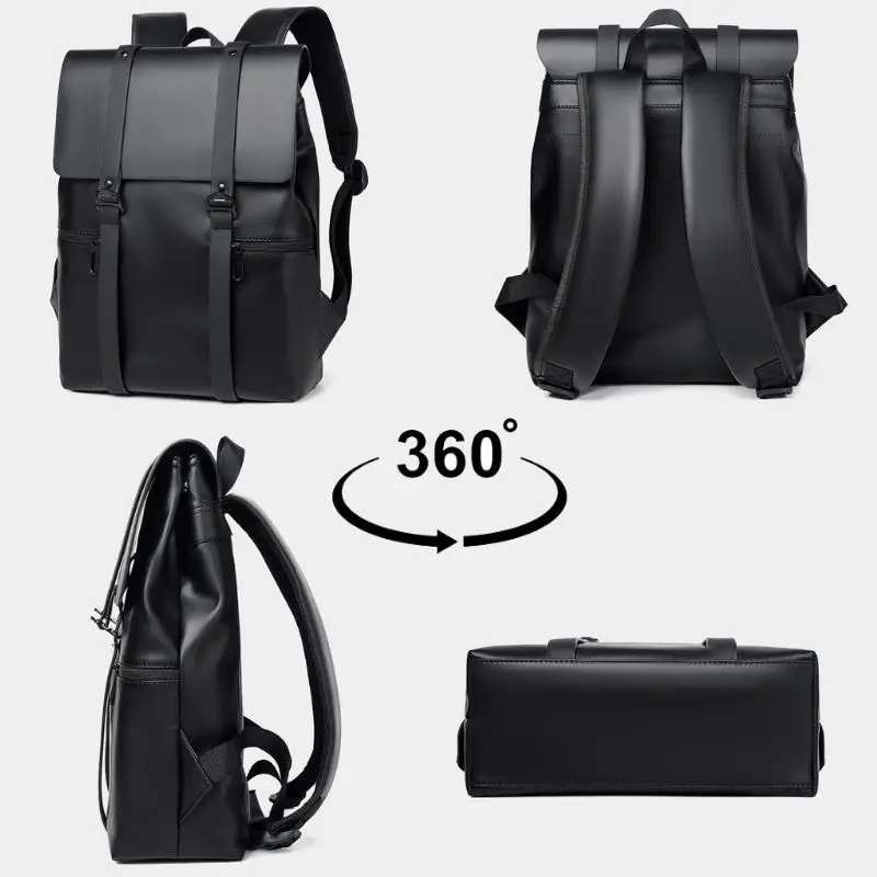 New Fashion PU Leather Large Capacity Oversized with USB Charging Port for Business Travel Sports Outdoor Computer Backpack