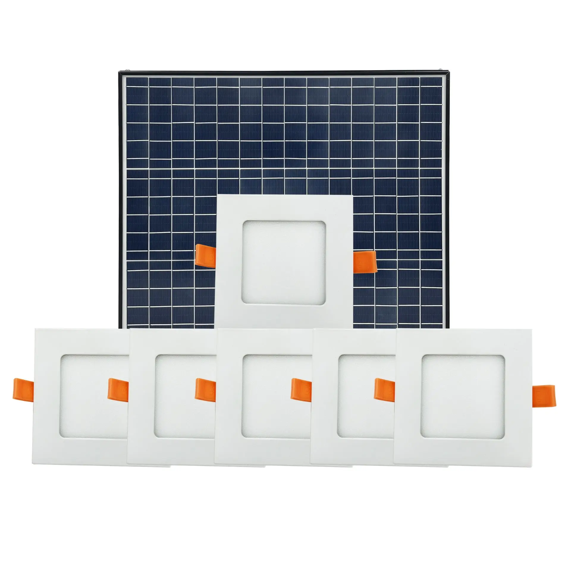 50W 120mm Good Quality Day Time Use Small Size 6PCS Solar Powered LED Lights Indoor for Home House Office Lighting Kit