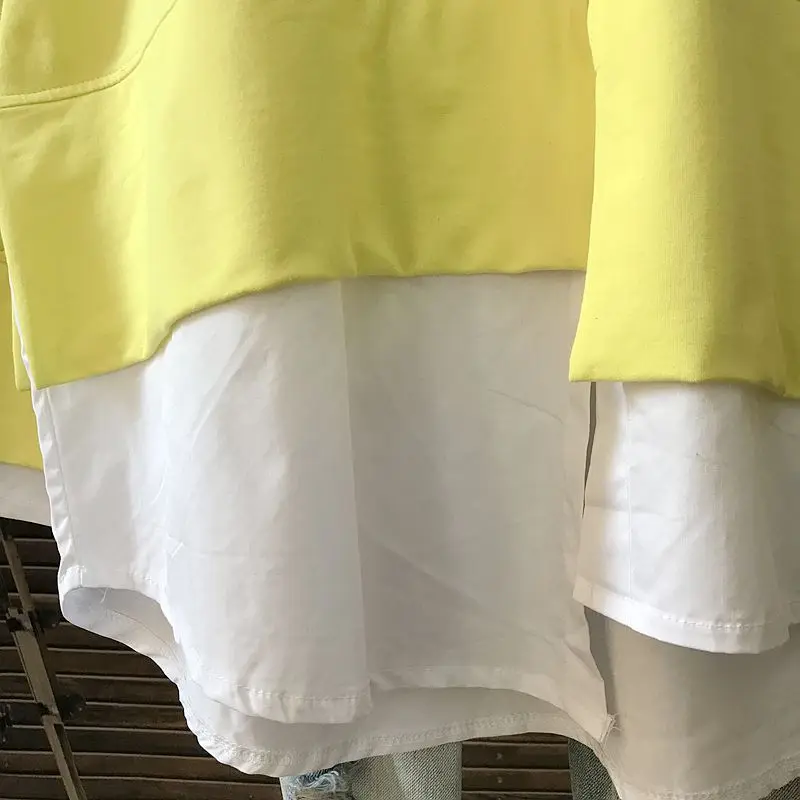 Футболка из хлопка с длинными рукавами для беременных, средняя длина, Корейская версия, свободный размер, для женщин, 100% хлопок, круглый вырез, однотонный топ