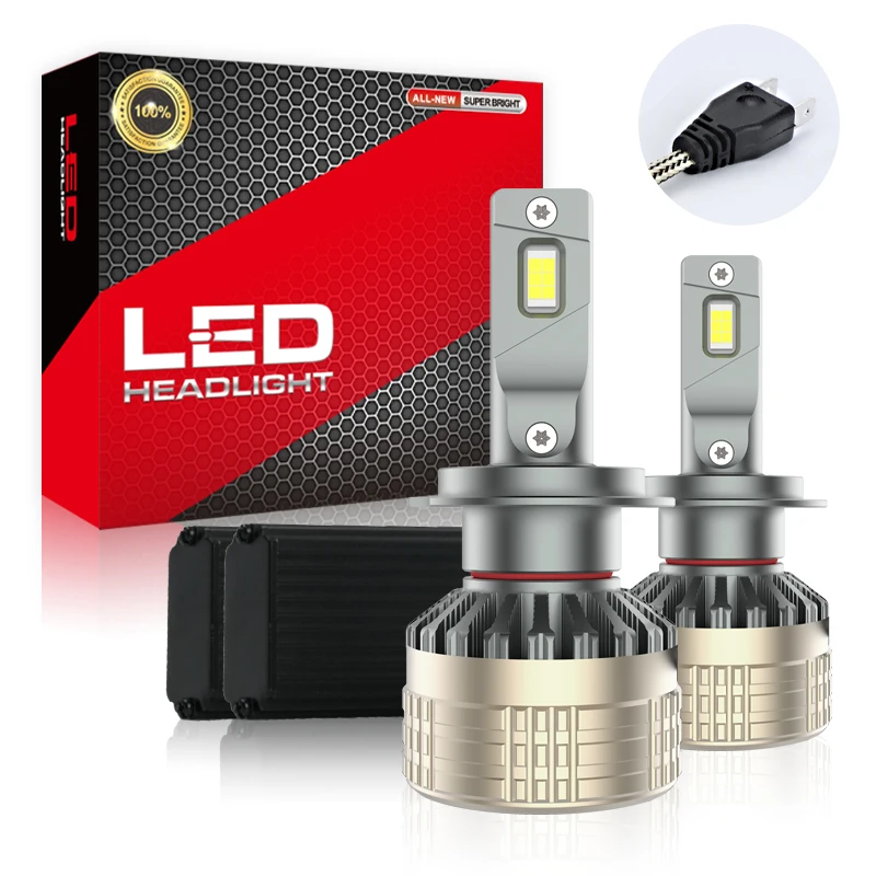 YUFING 90W 9000LM H7 A3 24v Volta M2 E60 X7 X3 P19 C8f Car Headlight Bulbs H4 Led 110W