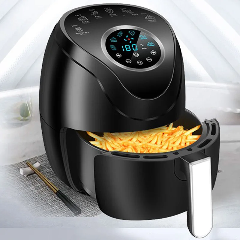6L 8L Mini Rack Crest Air Fryer Cooking Baking and Grilling as Seen as Silver Electric LED Digital Color Box + Carton Box 10PCS