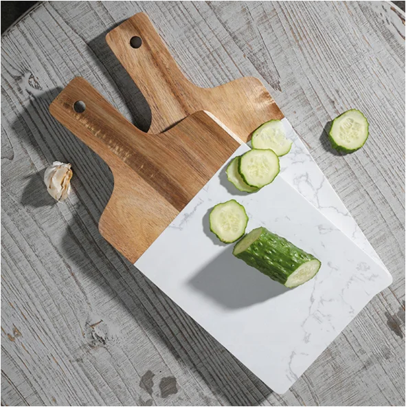 Custom natural  Wood and Marble Chopping Blocks  Serving Cheese  Cutting Board for kitchen