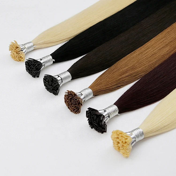 Yasen Factory Price 8-40inch Wholesale Flat tip Hair Extensions Double Drawn Italian Keratin Prebonded U/I Tip Virgin Human Hair