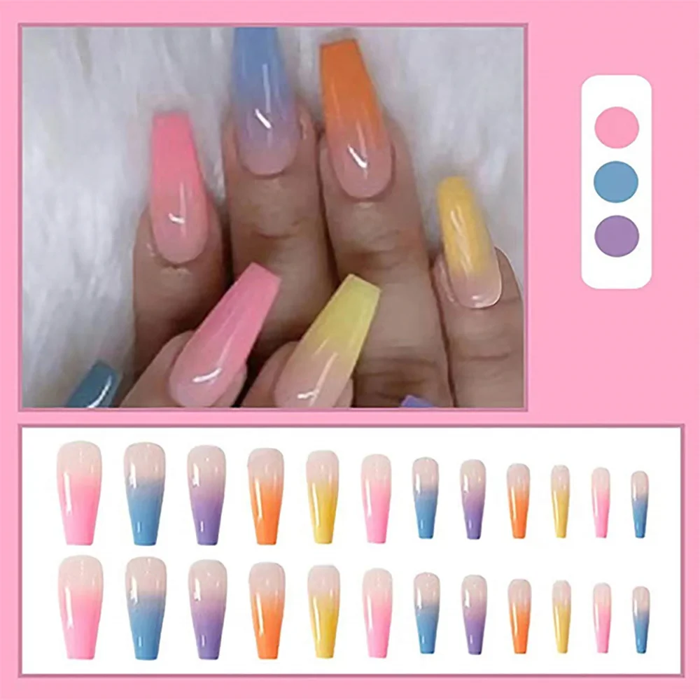 Wholesale various sizes and perfect length for colorful false nails fashion style