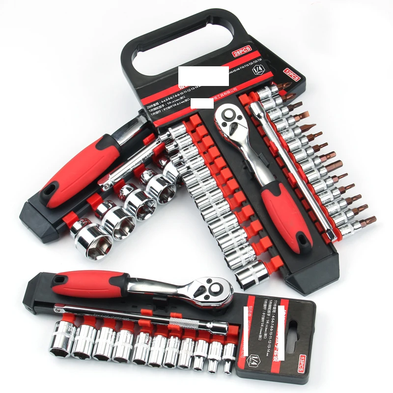 Household Electric Drill Tool Hardware Repair Professional Aluminum Trolley Tool Box Set