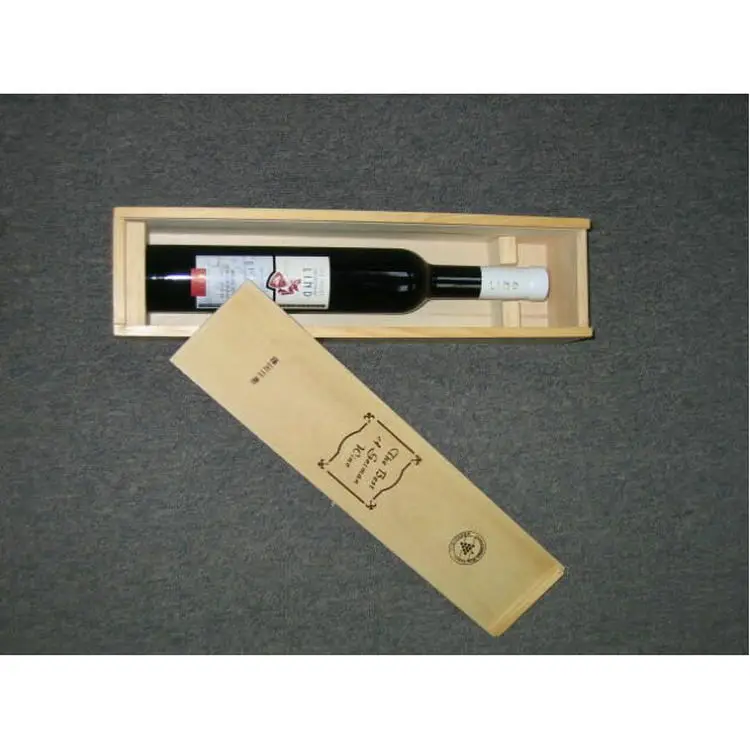 Wholesale Customized Single Bottle Wooden Wine Box Package Case For Wine Bottles
