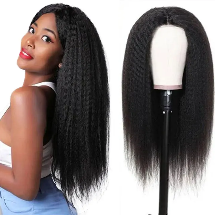 Wekesi Hair Hd Lace Kinky Straight Frontal 13X6 Lace Front Wig,High Grade Kinky Straight Human Hair Full Lace Wig