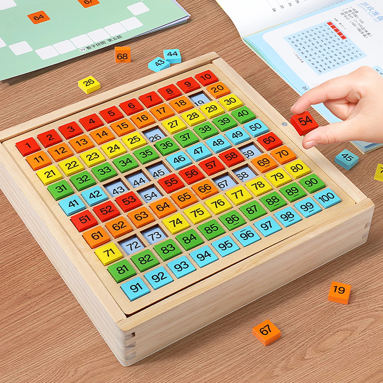 MathBox 9 Game Boards in 1 Wooden Preschool Puzzles Intelligence Multiplication Arithmetic Educational Lean for Brain Exercise